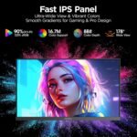 KOORUI 24" Gaming Monitor,180Hz 1ms Fast IPS Monitor, 1440P HDR400 Display, 90% DCI-P3 Color Gamut, Adaptive Sync, Slim Frame, VESA Mountable, HDMI 2.0, DP 1.4, G2421V - Image 5