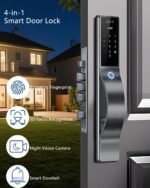 3D Face Recognition Door Lock with Lockbody, Video Smart Lock with Camera&Doorbell, Front Door Keyless Entry Lock, WiFi&Tuya APP Control/Fingerprint/IC Card/Password/Keys - Image 4