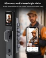 3D Face Recognition Door Lock with Lockbody, Video Smart Lock with Camera&Doorbell, Front Door Keyless Entry Lock, WiFi&Tuya APP Control/Fingerprint/IC Card/Password/Keys - Image 5