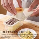 2 Pieces Mini Mandoline Slicer 3 in 1 - Ginger Garlic Grater, Vegetable Chopper with Container, Easy Grip Handheld Kitchen Tool, Safety Guard, for Camping Cooking and Picnic - Image 4