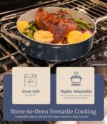 Nonstick Ceramic Frying Pan 8 inch for All Stovetops, PTFE/PFOA/PFAS Free, Even Heat Distribution Oven Safe up to 500°F, Healthy Non Toxic Skillet with Stay-Cool Handle, Caribbean Blue - Image 5