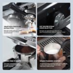 HIBREW H7 - Espresso Machine with Grinder, 58mm Coffee Machine with Milk Frother for Making Cappuccino, Latte, and American Coffee. - Image 4