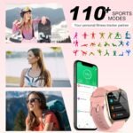 Smart Watch for Men Women (Answer/Make Calls), 1.85" HD Fitness Watch with Heart Rate and Sleep Monitor, 110+ Sports Modes Smartwatch, IP68 Waterproof Activity Tracker for iOS/Android, Pink - Image 4