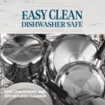 Farberware Brilliance Stainless Steel Cookware Pots and Pans Set with Kitchen Cooking Tools and Glass Lids, 10 Piece, Dishwasher Safe and Induction Ready, Stainless Steel - Image 7