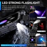 Military Smart Watch for Men with LED Flashlight Watch 2.0'' Big Screen Tactical Smartwatch 430mAh Big Battery Fitness Tracker with Heart Rate Sleep Monitor for iPhone Android (Black) - Image 3