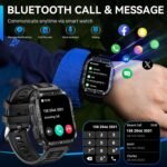 Military Smart Watch for Men with LED Flashlight Watch 2.0'' Big Screen Tactical Smartwatch 430mAh Big Battery Fitness Tracker with Heart Rate Sleep Monitor for iPhone Android (Black) - Image 5