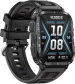 Military Smart Watch for Men with LED Flashlight Watch 2.0'' Big Screen Tactical Smartwatch 430mAh Big Battery Fitness Tracker with Heart Rate Sleep Monitor for iPhone Android (Black) - Image 7