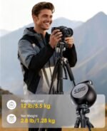 UBeesize 67” Camera Tripod with Travel Bag, Cell Phone Tripod with Bluetooth Remote and Phone Holder, Compatible with All Cameras, Cell Phones, Projector, Webcam, Spotting Scopes - Image 4