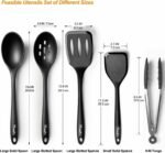 Silicone Cooking Utensils Set, Heat Resistant and large Non Stick Spatulas & Spoons for Kitchen, Ideal BPA Free Kitchen Turners for Frying, Mixing,Serving,Draining,Turning - Image 3