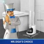 MR.SIGA Toilet Plunger and Bowl Brush Combo for Bathroom Cleaning, White, 1 Set - Image 3
