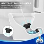 MR.SIGA Toilet Plunger and Bowl Brush Combo for Bathroom Cleaning, White, 1 Set - Image 4