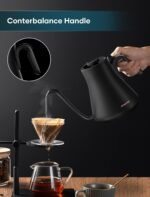 Electric Kettle, Gooseneck Electric Kettle, ±1℉ Precise Temperature Control, Stainless Steel Interior, Quick Heating for Pour Over Coffee, Tea & Boiling Water, 0.9L (Black) - Image 3