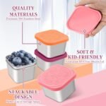 Stainless Steel Snack Containers for Kids,7.2oz Easy Open Leak Proof Reusable Snack Box Container with Lids,Small Lunch Containers for Meal Prep,School,Picnic and Travel-3Pack - Image 5
