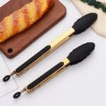 Stainless Steel Classic Kitchen Serving Food Party Gold Tongs 9" and 12" Cooking Tong with BPA Free Silicone Tips, Dishwasher Safe Serving Tools(set of 2) - Image 5