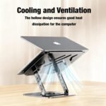 Laptop Stand, Laptop Stand for Desk with 360° Rotating Base, Ergonomic Laptop Riser for Desk with Adjustable Height, Heat Dissipation, Fits with All Laptops 10-17.3" - Image 5