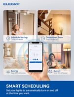 ELEGRP Smart Light Switch, 2.4GHz Wi-Fi Light Switch Compatible with Alexa & Google Assistant, Neutral Wire Required, APP Control and Timer Schedule, UL Certified,Single Pole, White, 1 Pack - Image 4