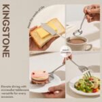 KINGSTONE 12 Piece Serving Utensils Set, 18/10 Stainless Steel Serving Utensils, Slotted Spoon, Fork, Tong, Soup Ladle, Cake Server, Butter Knife and Sugar Spoon for Buffet, Parties, Kitchen - Image 5