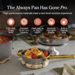 Our Place Titanium Always Pan Pro - 10.6” (2.8 Qt) No-Coating Nonstick Skillet | Tri-Ply Titanium & Stainless Steel | Safe for Oven, Induction & All Cooktops up to 750°F | Includes Spatula | Gold - Image 3