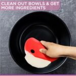 Zoie + Chloe Multipurpose Silicone Bowl Scraper - Dough Scraper for Cleaning Mixing Bowls, Baking Pan - Silicone Scraper Spatula For Painting, Smoothing, Frosting, Cake Decorating - Red, 7x3.75" - Image 5
