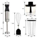 Kenmore Immersion Blender - Handheld Stick Mixer, Electric Hand Blender with Stainless Steel Shaft, Whisk, Variable Speed for Smoothies, Milkshakes, Baby Food, Puree, Batidora de Inmersión - Image 8
