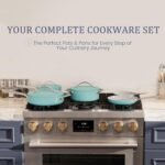 3.5QT Nonstick Ceramic Sauce Pan with Lid, Quick & Even Heat Distribution PFAS-Free Non Toxic Cooking Pot for Rice/Soup/Sauces, All Stovetops Compatible, Oven Safe 500°F, Caribbean Blue - Image 6