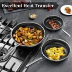 Innerwell Nonstick Frying Pans 8 Inch Hybrid Tri-Ply Stainless Steel Frying Pan Skillet Titanium Ceramic Nonstick Cooking Pan,PFAS/PFOA/PTFE Free,Compatible with All Cooktops - Image 4