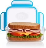 Snap Fresh - 4 Pack of Fun Size Leakproof Sandwich Containers - Reusable, BPA Free Sandwich Boxes. Airtight Seal. Also Great for Salads, Snacks, Fruit, Treats and Food Storage. - Image 4