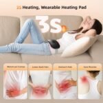 Portable Cordless Heating Pad Cramps:COSYGLOW 6 Heat Levels 6 Massage Modes, 3S Fast Heating,Period Menstrual Electric Heating Pad for Back Pain Relief,Gifts for Women and Girls(Black) - Image 3