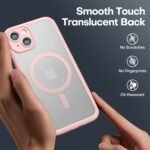 ImpactStrong Magnetic Guard Designed for iPhone 13 Case [Camera Protection] [Military Grade Drop Tested] [Compatible with MagSafe] Slim Translucent Matte Phone Case (6.1") - Pink - Image 4