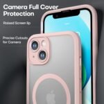 ImpactStrong Magnetic Guard Designed for iPhone 13 Case [Camera Protection] [Military Grade Drop Tested] [Compatible with MagSafe] Slim Translucent Matte Phone Case (6.1") - Pink - Image 5