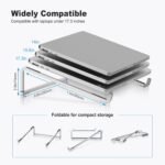 TENOC Foldable Laptop Stand for Desk, Universal Laptop Riser Ventilated Holder Mount Compatible with MacBook, Notebook, ASUS, Acer and More, Silver - Image 4