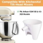 Flour Funnel for Stand Mixer, Tilt-Head with Auxiliary Opening Mixer Attachment, Easy Pour Baking Accessory - Image 3