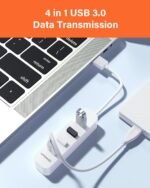 Upgrow USB 3.0 Hub 4-Port USB Hub with 5 Gbps USB Splitter for Laptop MacBook, Mac Pro, Mac mini, iMac, Surface Pro, XPS, PC, Flash Drive, Mobile HDD-White - Image 4