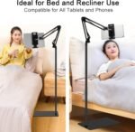 Tablet Floor Stand, Adjustable Universal 360-degree Rotatable Metal Tablet Holder, Phone Stand for iPad/iPhoneX/iPad Pro or Other 4.7~12.9 Inch-Screen Devices (Black) - Image 4