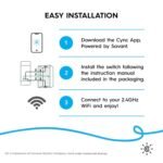 GE CYNC Smart Dimmer Light Switch, No Neutral Wire Required, Bluetooth and 2.4 GHz WiFi 3-Wire Switch, Works with Amazon Alexa and Google Home, White (1 Pack) - Image 4