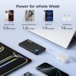 Portable Charger 10000mAh Ultra Slim Power Bank Lightweight Pocket-Sized Design 15W Output for iPhone 16/15/14 Samsung Galaxy Android Devices Travel Essentials​（Black） - Image 3