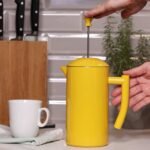 Frieling Stainless Steel French Press Coffee Maker - 34 Fl Oz, Yellow - Double-Walled with Double Filter - Insulated Plastic-Free Coffee Press for Camping & Travel - Image 3