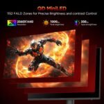 KOORUI Monitor, 27” 1ms 200Hz Gaming Monitor, Mini-LED Panel- 1440P WQHD 300000:1 Contrast Ratio Computer Screen, HDR 1000 Display, 97% DCI-P3, Tilt Adjustable, HDMI/DP, Eye Care - Image 6