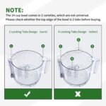 DLC-005AGTX, 14-Cup Food Processor Work Bowl Compatible with Cuisinart DLC-7 & DFP-14 (2 tabs) ，NOTE:This bowl features 2 tabs on the top rim of the workbowl - Image 3