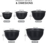 Plastic Mixing Bowls with Lids Set for Kitchen, Nesting Bowls for Mixing, Baking, Prepping, Cooking and Serving Food, Mixing Bowls Dishwasher, Microwave Safe (Dark Gray) - Image 3