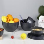 Plastic Mixing Bowls with Lids Set for Kitchen, Nesting Bowls for Mixing, Baking, Prepping, Cooking and Serving Food, Mixing Bowls Dishwasher, Microwave Safe (Dark Gray) - Image 4