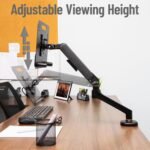 Mind Reader Gas Spring Laptop Desk Mount, Fits 11.6–17.3" Laptops or Monitors, 180° Rotate, 13.2 lb Capacity, Single Arm with Integrated Cable Management, Adjustable Tilt/Swivel, Black - Image 6