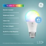 GE LED+ Color Changing LED Light Bulbs with Remote, No App or Wi-Fi Required, A19 Standard Bulbs (2 Pack) - Image 3