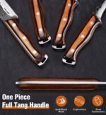 4PCS Hand Forged Butcher Knife and Kitchen Knife 2 in 1 Set, Heavy Duty Meat Cleaver Serbian Chef Knife Breaking Knife Boning Knife for Meat Cutting BBQ Gifts for Men Women - Image 4