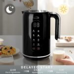 Nut Milk Maker Machine, 42oz, 8 in 1 Silent Automatic Nut Milk Machine, Homemade Soy Milk, Oat, Puree, Almond Milk Maker with Delay Start/Keep Warm/Boil Water/Self-Cleaning, Black - Image 4