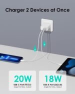 [4 Pack] USB C Charger Block Fast Charging Multiport Adpater [PD 20W USB-C & QC 3.0 USB-A Port] for iPhone 17/16/15/14/13/12/11/X/8, iPad, Galaxy, Google & More - Image 3