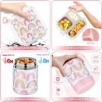 Bento Lunch Box for Kids with 12oz Soup Thermo Leak-Proof Lunch Food Container with 5 Compartment Thermo Hot Food Jar and Insulated Lunch Bag for Kid Toddler Girls Boys to School - Image 4