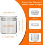 ZENS 10oz Glass Jars with Airtight Lid, 4 Pack Glass Kitchen Canisters Set for Spice, Loose Tea, Small Clear Glass Storage Jars with Labels for Herbs, Sugar - Image 5