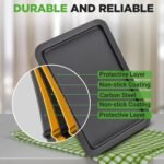 NutriChef 3-Piece Non-Stick Cookie Sheets for Baking - Heavy Duty Steel Baking Sheet Pans for Toasters & Oven - Small, Medium, & Large Size Baking Trays - PFOS, PFOA, PTFE-Free Nonstick Coating - Image 7