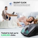TECKNET Wireless Mouse, 2.4G USB Computer Mouse with 6-Level Adjustable 4800 DPI, Silent Quiet Click，30 Months Battery, Ergonomic Grips, 6 Buttons Portable for PC, Chromebook, Mac - Grey - Image 4